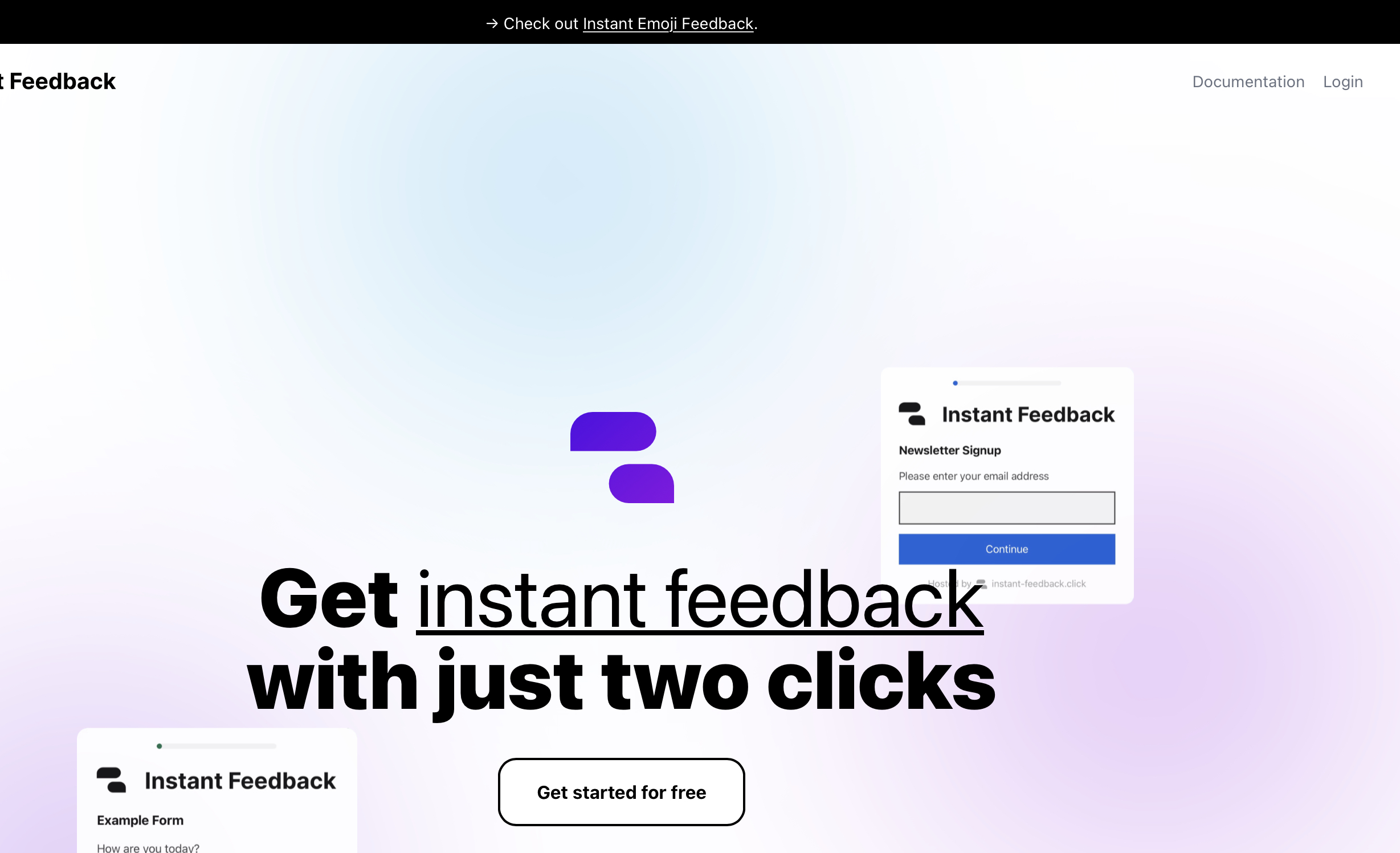 Instant Feedback Landing Page